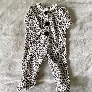 Velour Leopard One Piece w/ Footies Size 6 Months NEW